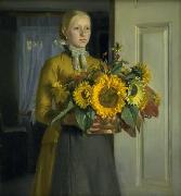 Michael Ancher Pigen med solsikkerne Germany oil painting artist